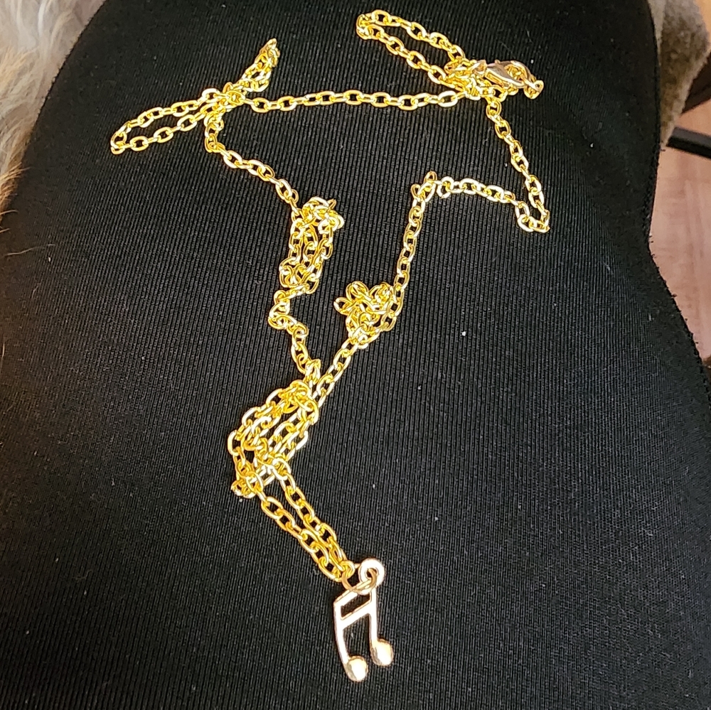 Musical Note Necklace & Earrings Set